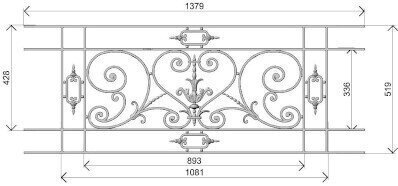 railing, body-guard, balcony grill, cross balconie, cast iron and wrought iron_Birdie_NW