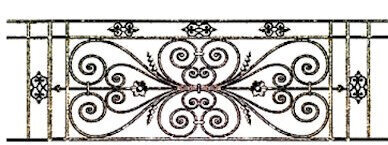 railing, body-guard, balcony grill, cross balconie, cast iron and wrought iron_Birdie_OL