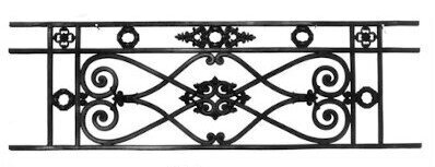 railing, body-guard, balcony grill, cross balconie, cast iron and wrought iron_Birdie_OM