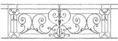 railing, body-guard, balcony grill, cross balconie, cast iron and wrought iron_Birdie_OO-BIS