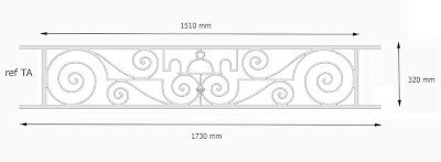 railing, body-guard, balcony grill, cross balconie, cast iron and wrought iron_Birdie_TA