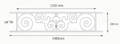 railing, body-guard, balcony grill, cross balconie, cast iron and wrought iron_Birdie_Tb