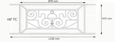 railing, body-guard, balcony grill, cross balconie, cast iron and wrought iron_Birdie_TC