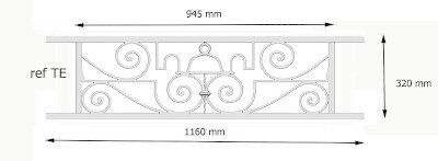 railing, body-guard, balcony grill, cross balconie, cast iron and wrought iron_Birdie_TE