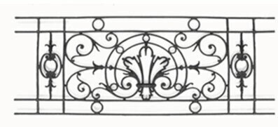 railing, body-guard, balcony grill, cross balconie, cast iron and wrought iron_Birdie_US