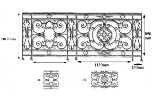 BALUSTRADE BALUSTRE RAMBARDE FONTE FER FORGÉ LOISELET - DC - DF