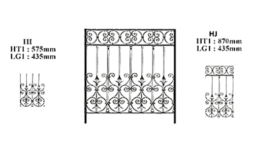 BALUSTRADE BALUSTRE RAMBARDE FONTE FER FORGÉ LOISELET - HI - HJ