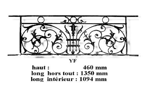 GRILLE DE BALCON GARDE CORPS BALUSTRADE LOISELET - YF